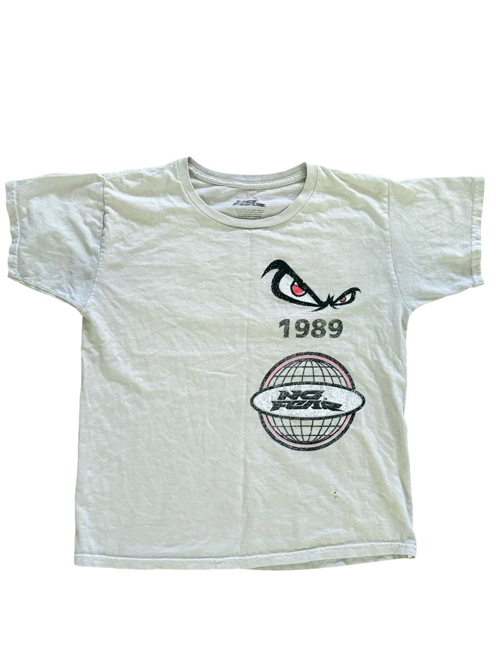 No Fear 1989 Graphic T Shirt White Pink Skate Y2K Tee Medium